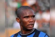 Samuel Eto’o portant le maillot de l’Inter en août 2009.