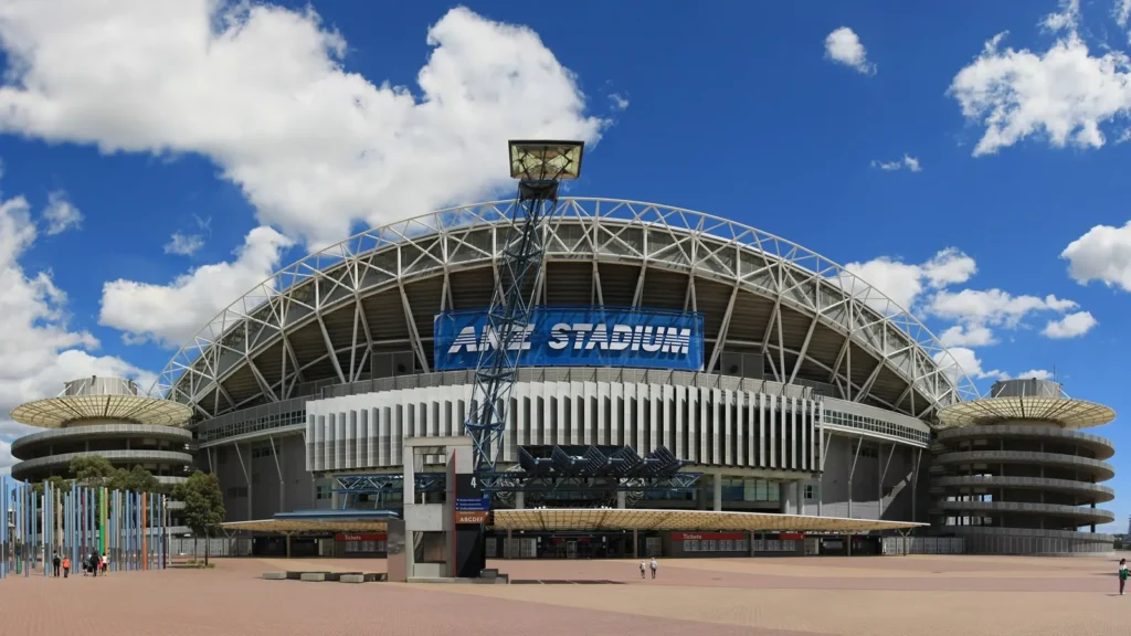 Vue extérieure du Stadium Australia à Sydney en septembre 2009.