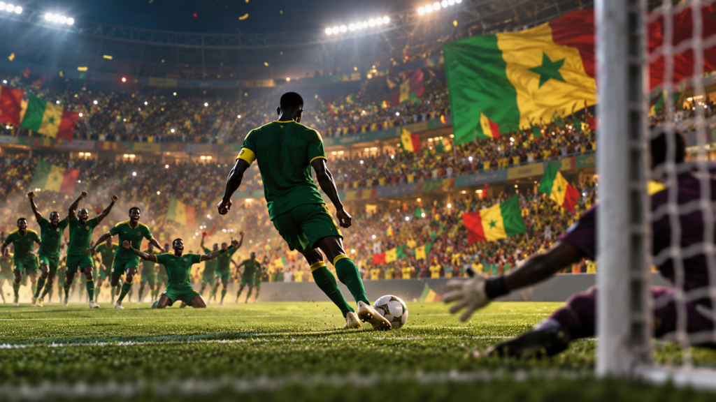 Sénégal CAN 2021 — illustration éditoriale générée pour FootBantu.