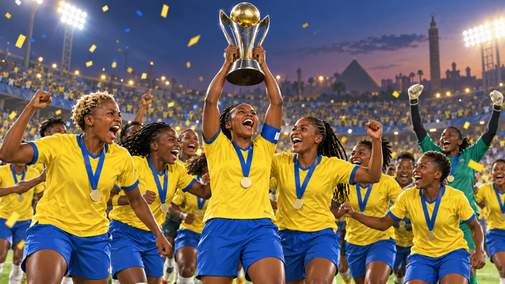 Sundowns Ladies 2021 — illustration éditoriale générée pour FootBantu.