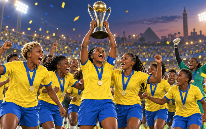 Sundowns Ladies 2021 — illustration éditoriale générée pour FootBantu.