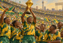 Afrique du Sud CAN 1996 — illustration éditoriale générée pour FootBantu.