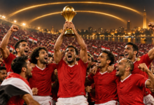 Égypte à la CAN : trois titres consécutifs, une dynastie sans équivalent — illustration éditoriale générée pour FootBantu.