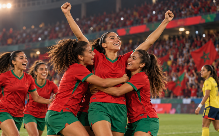 Maroc féminin au Mondial 2023 : une première participation déjà historique — illustration éditoriale générée pour FootBantu.
