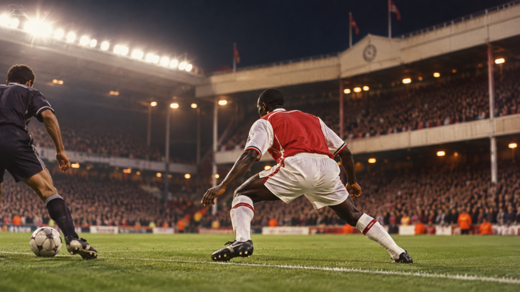 Lauren : du Cameroun aux Invincibles d’Arsenal — illustration éditoriale générée pour FootBantu.