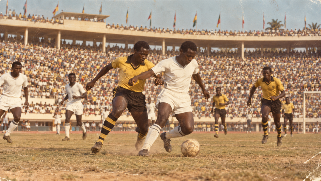Ghana 1963 : la première étoile continentale des Black Stars — illustration éditoriale générée pour FootBantu.