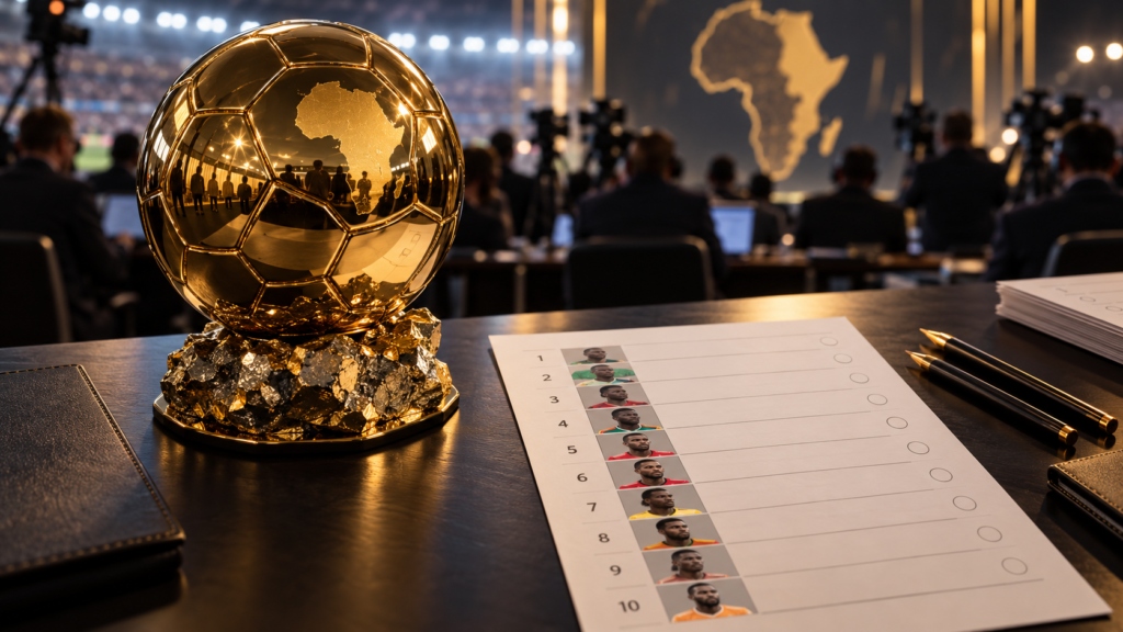 Ballon d’Or 2026 : comment fonctionne le vote et quelle place pour l’Afrique ? — illustration éditoriale générée pour FootBantu.