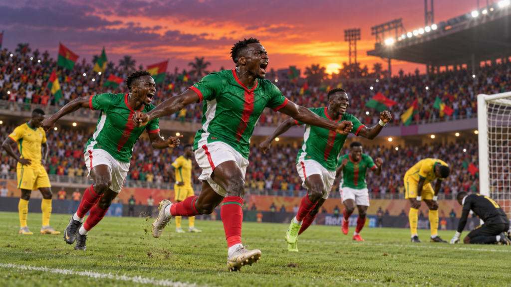 Burkina Faso : de la finale de 2013 au bronze de 2017 — illustration éditoriale générée pour FootBantu.