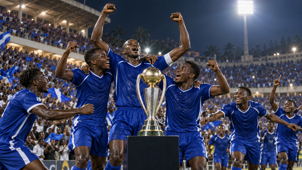 Enyimba : le doublé africain qui a placé Aba sur la carte — illustration éditoriale générée pour FootBantu.