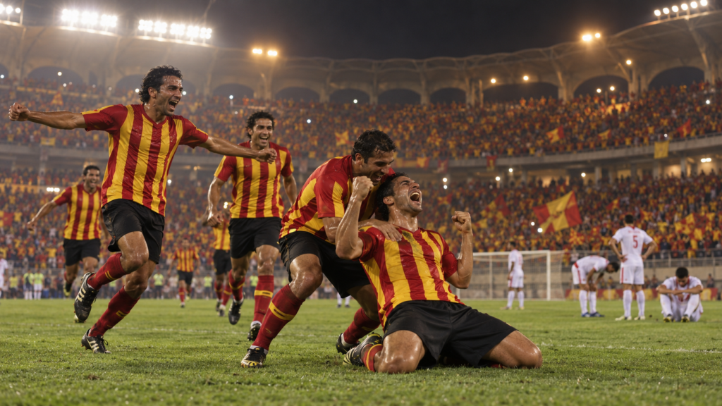 Espérance de Tunis 2011 : un titre gagné dans un derby maghrébin — illustration éditoriale générée pour FootBantu.