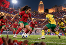 Finale Maroc-Afrique du Sud à la CAN féminine 2022 — illustration générée pour FootBantu.