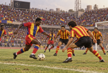 Finale Hearts of Oak contre l’Espérance en Ligue des champions 2000 — illustration générée pour FootBantu.