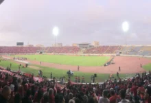 Tribunes du stade Mohamed V à Casablanca, photographiées en juillet 2018.